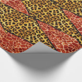 AFDRUKTE GIRAFFE, LEOPARD FUR RIBBON CADEAUPAPIER (Hoek)