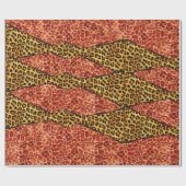 AFDRUKTE GIRAFFE, LEOPARD FUR RIBBON CADEAUPAPIER (Vlak)