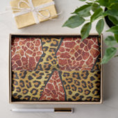 AFDRUKTE GIRAFFE, LEOPARD FUR RIBBON EN SUFLOWERS TISSUEPAPIER (Geschenk)