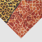 AFDRUKTE GIRAFFE, LEOPARD FUR RIBBON EN SUFLOWERS TISSUEPAPIER (Detail)