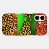 AFDRUKTE GIRAFFE LEOPARD HUID GREEN EMERALD GEM Case-Mate iPhone CASE (Achterkant (horizontaal))