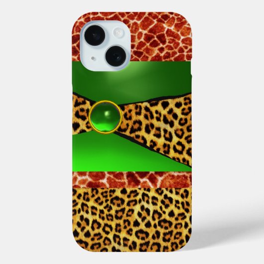 AFDRUKTE GIRAFFE LEOPARD HUID GREEN EMERALD GEM Case-Mate iPhone CASE (Achterkant)