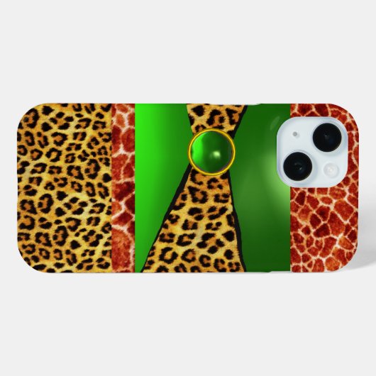 AFDRUKTE GIRAFFE LEOPARD HUID GREEN EMERALD GEM Case-Mate iPhone CASE (Achterkant (horizontaal))