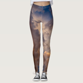 AFDRUKTE Leggings BLAUW MET KLEUTEN