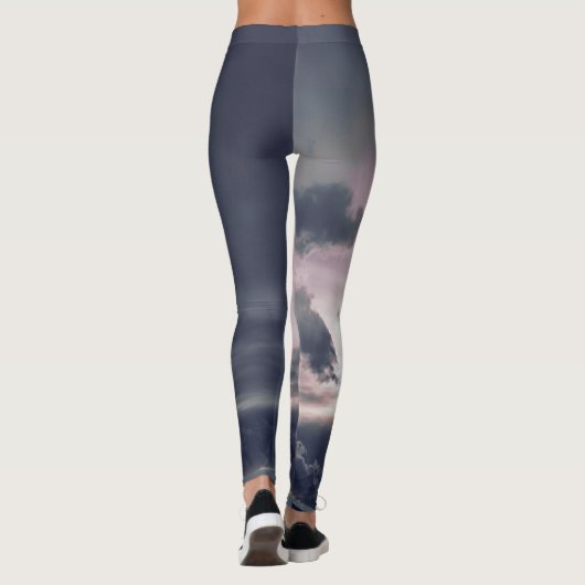 AFDRUKTE LEGGINGS DARK CLOUDS BIJ SUNSET GRAY (Achterkant)