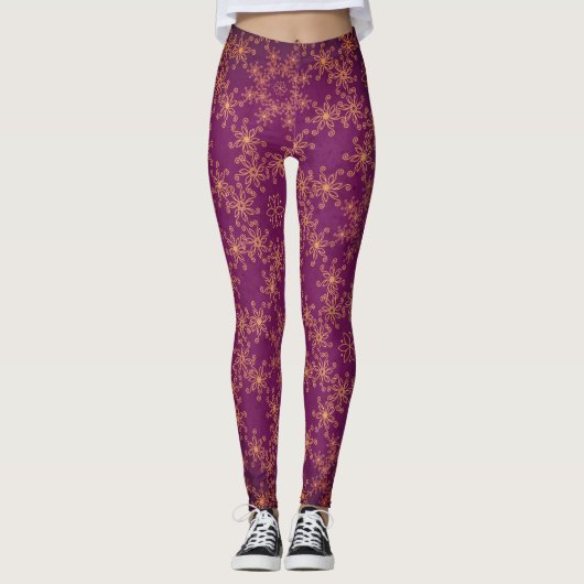 AFDRUKTE Leggings MET WINTERSNOWFLAKE (Voorkant)