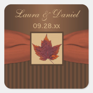 AFDRUKTE "RIBBON Autumn Leaf 1,5" Sticker voor wed