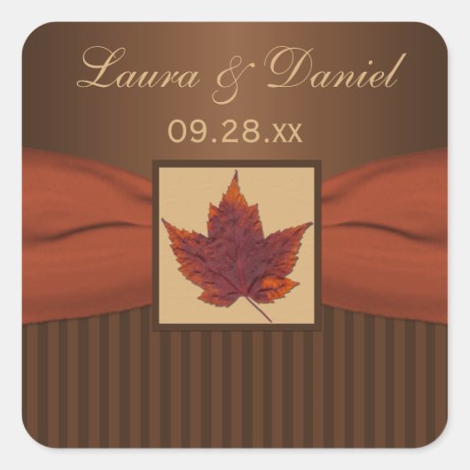 AFDRUKTE "RIBBON Autumn Leaf 1,5" Sticker voor wed (Voorkant)