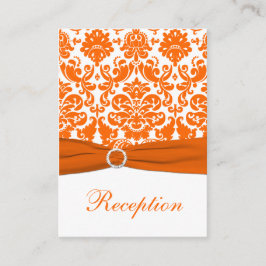 AFDRUKTE RIBBON Oranje Damask Enclosure Kaart
