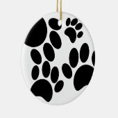 Afdruktekeningen voor puppy Paw bevestigen Keramisch Ornament (Rechts)