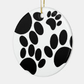 Afdruktekeningen voor puppy Paw bevestigen Keramisch Ornament (Links)