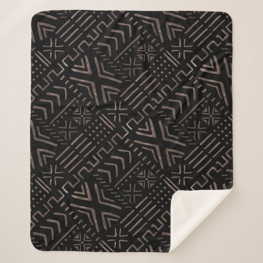 Afdrukventiel voor hedendaagse Afrikaanse modder Sherpa Deken (Voorkant)