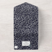 Afdrukventilator van Navy en Silver Leopard All In One Uitnodiging (Buitenkant)
