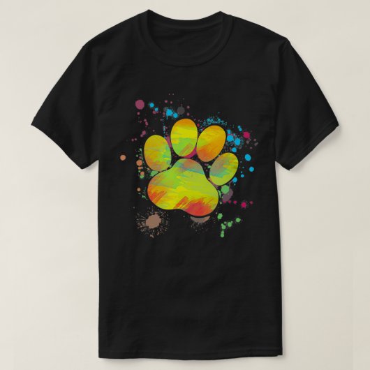 Afdrukverf Kunst Grafisch Dog Paw T-shirt (Design voorkant)