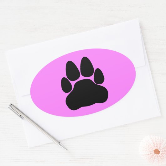 Afdrukvorm zwart-wit ovale sticker (Envelop)