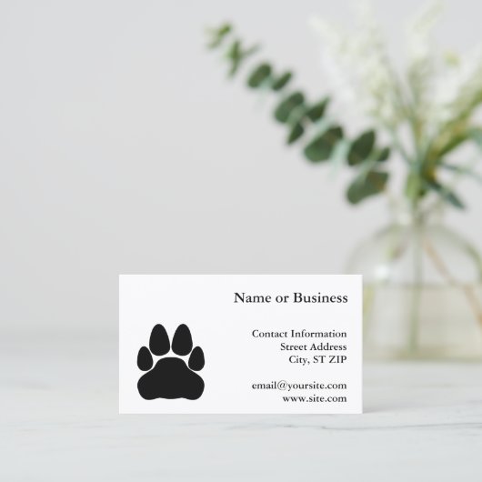 Afdrukvorm zwart-wit visitekaartje (Staand voorkant)