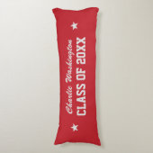 Afdstuderen aangepaste naam, jaar & kleur body pil lichaamskussen (Voorkant Verticaal)