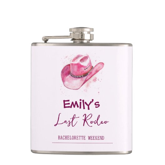 Afdwalende Bruidsweekend Op Maat Gemaakte Roze Fla Heupfles (Voorkant)