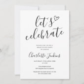 Afeestelijk Script Hart Foto Afstudeerfeest Kaart (Voorkant)