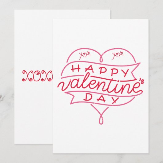 Afelicitaties met Valentijnsdag Uitnodiging (Voorkant / Achterkant)