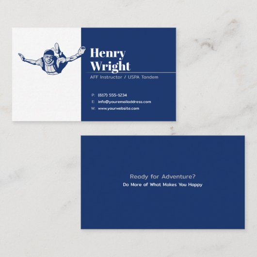 AFF-instructeur | USPA Tandem | Skydive Visitekaartje (Voorkant / Achterkant)