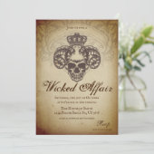  affaire Gothic Skull Halloween Party Kaart (Staand voorkant)