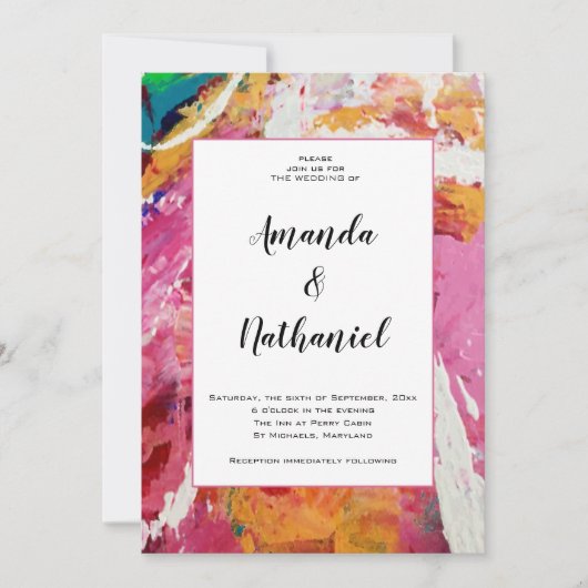 Affaire van het hart bruiloft uitnodiging (Voorkant)