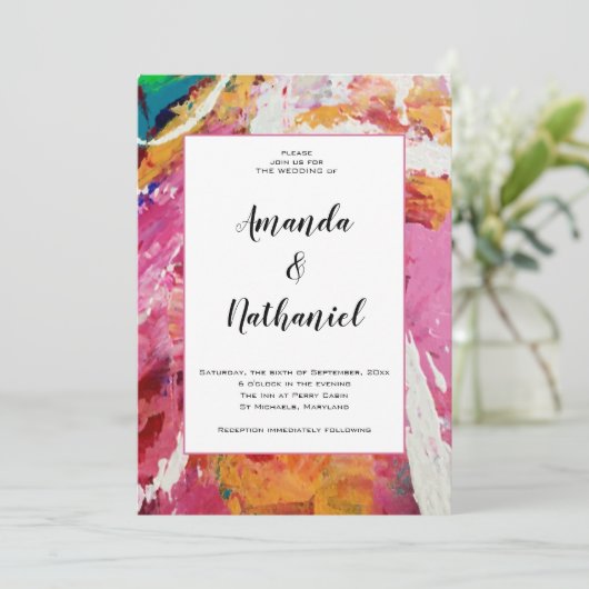 Affaire van het hart bruiloft uitnodiging (Staand voorkant)