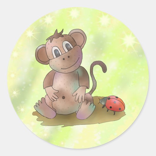 Äffchenschnuller ronde sticker (Voorkant)