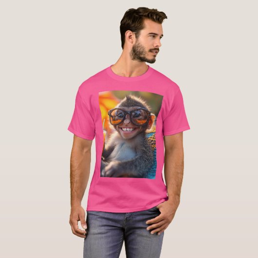 Affe mit Sonnenbrille – Sommer-Vibes Design T-shirt (Voorkant volledig)