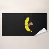 Affe reitet auf Banane Badhanddoek (Badhanddoek)