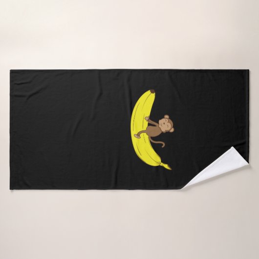 Affe reitet auf Banane Badhanddoek (Badhanddoek)
