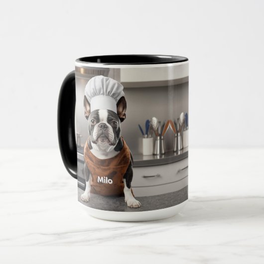 Affectionate Boston Terrier Personalized Mok (Voorkant links)