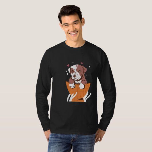 Affectionate Pit Bull Puppy T-shirt (Voorkant volledig)