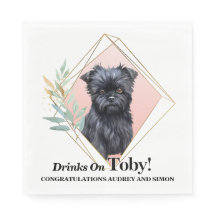 Affen Pinscher bruiloft servet met huisdieren Foto