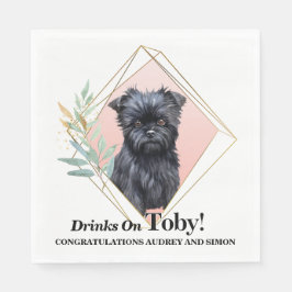 Affen Pinscher bruiloft servet met huisdieren Foto