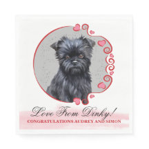 Affen Pinscher bruiloft servet met huisdieren Foto