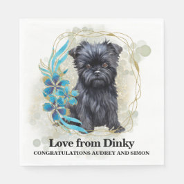 Affen Pinscher Tropische Hond Fotobruiloft Servet