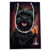 Affenpincher Nieuwjaar Medium Cadeauzakje (Voorkant)