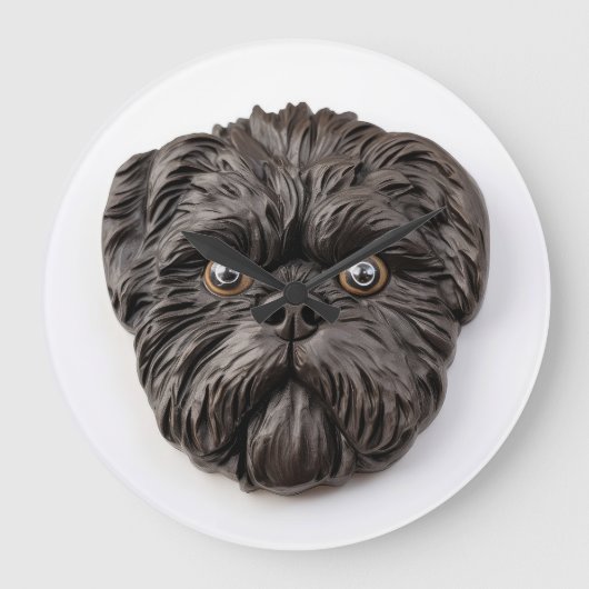 Affenpinscher 3D geïnspireerd Grote Klok (Voorkant)