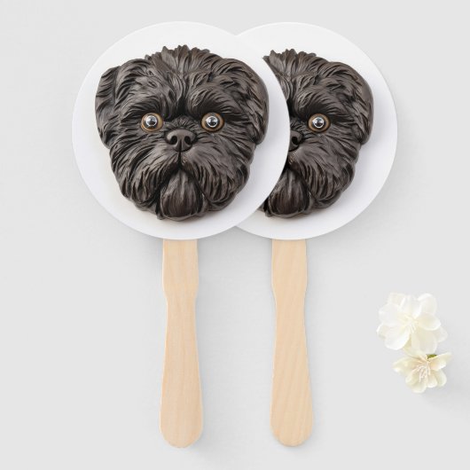 Affenpinscher 3D Geïnspireerd Handwaaier (Voorkant en achterkant)