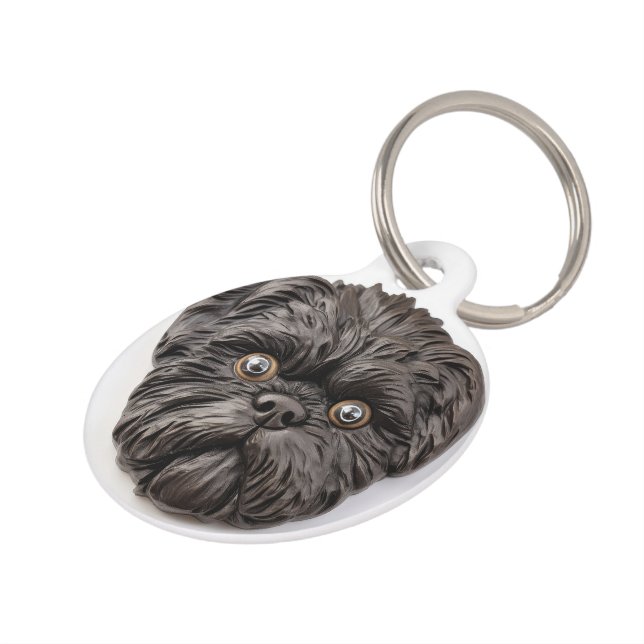 Affenpinscher 3D Geïnspireerd Huisdierpenning (Zijkant)