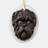 Affenpinscher 3D geïnspireerd Keramisch Ornament (Rechts)