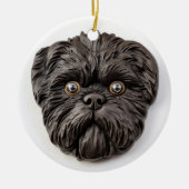 Affenpinscher 3D geïnspireerd Keramisch Ornament (Voorkant)