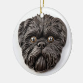 Affenpinscher 3D geïnspireerd Keramisch Ornament (Links)