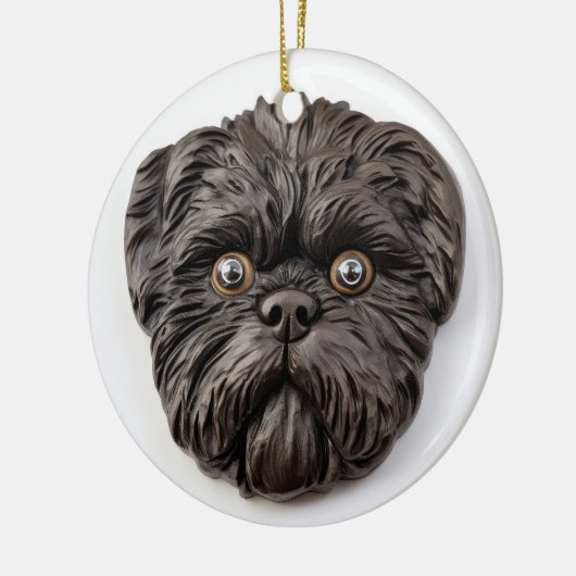 Affenpinscher 3D geïnspireerd Keramisch Ornament (Links)