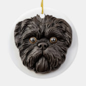Affenpinscher 3D geïnspireerd Keramisch Ornament (Achterkant)