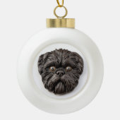 Affenpinscher 3D geïnspireerd Keramische Bal Ornament (Voorkant)