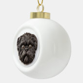 Affenpinscher 3D geïnspireerd Keramische Bal Ornament (Rechts)