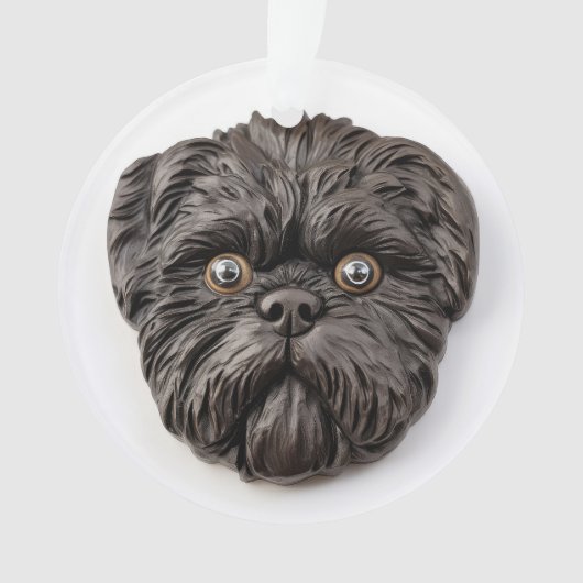 Affenpinscher 3D geïnspireerd Ornament (voorkant)
